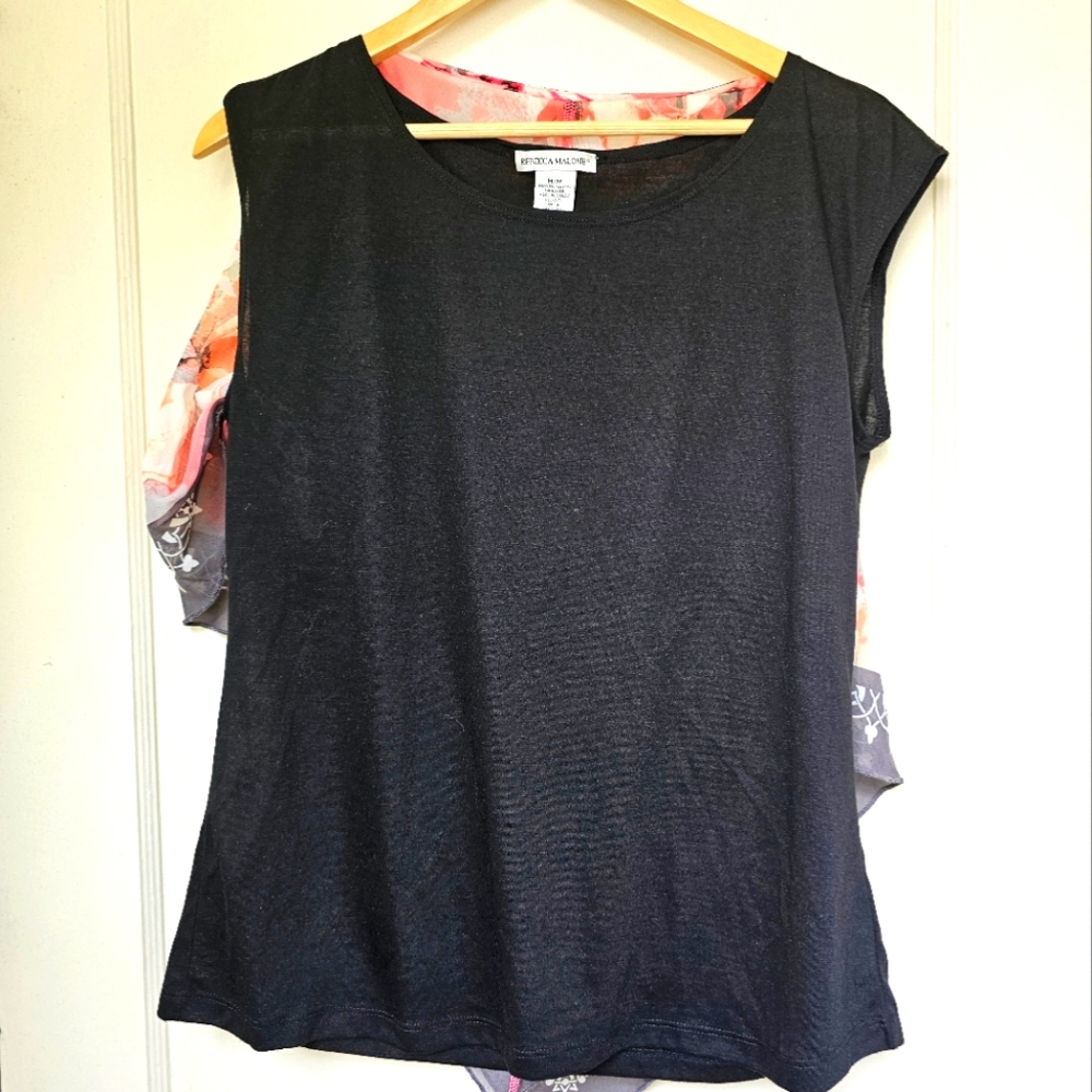 Rebecca Malone blouse with floral shawl (M) - Picture 8 of 9